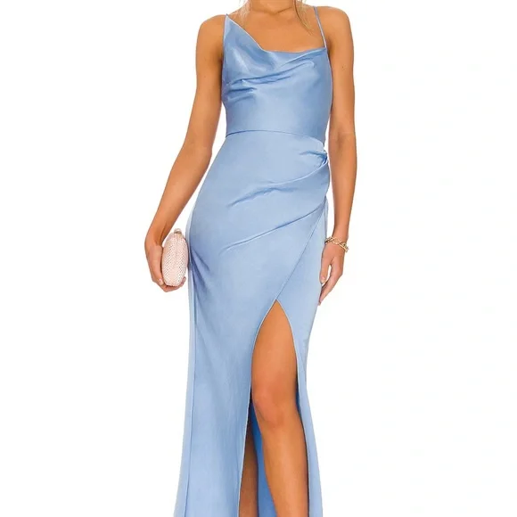 Robe En Soie Bleue BEBE - Modèle Shift Dress, Taille Small, Style Décolleté Halter